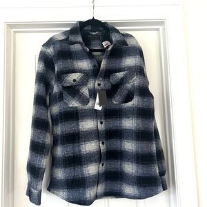 Men's Black and Gray Plaid Casual Button Down Shirt